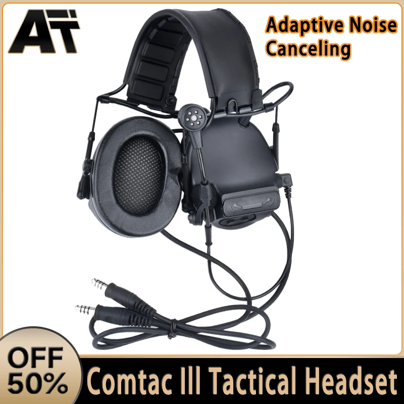 

COMTA III Tactical Headset Adaptive Noise Canceling Microphone Dual Communication Headphone Outdoor Shooting Hearing Protection