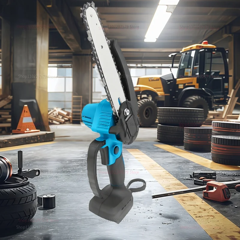 ミニチェーンソー 6インチ コードレス木工用ハンドヘルドガーデン電動のこぎり マキタ18v用切断電動工具（バッテリーなし）