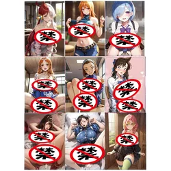 9pcs/set Anime set One Piece Demon Slayer ACG Nami Uta Rem Sexy Nude Card Toy Hobby Collectible Classic Game Collectible Card