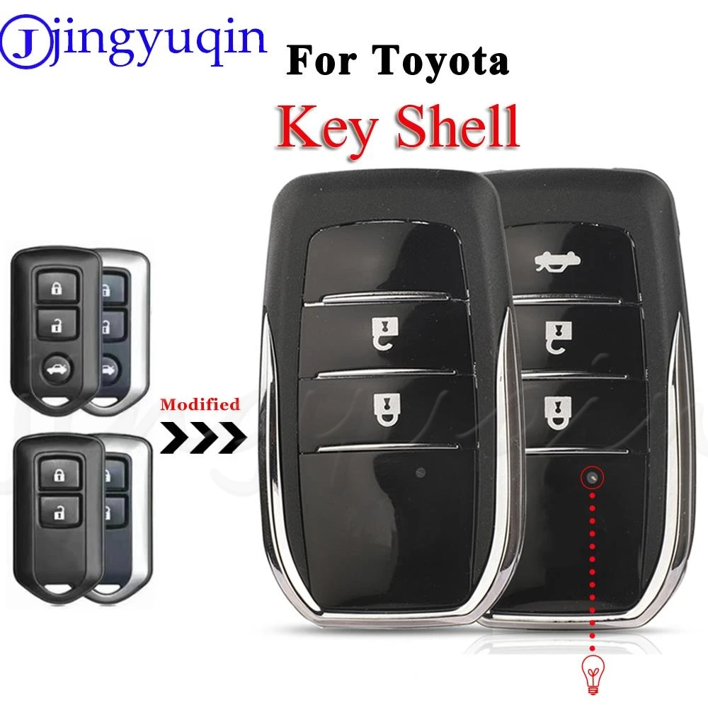 

jingyuqin Upgrade Flip Car Case For Toyota Camry Highlander Corolla Prado RAV Vios Yaris Modified Toy43 Blank Blade Key Shell