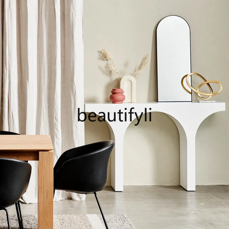 

Nordic simple modern solid wood entrance table entrance cabinet