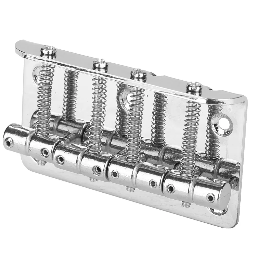 Metal Electric Bass Bridge 80mm Width Silver/Black Bass Bridge Replacement 4 String Hardtail Bridge Bass Guitar Replacement