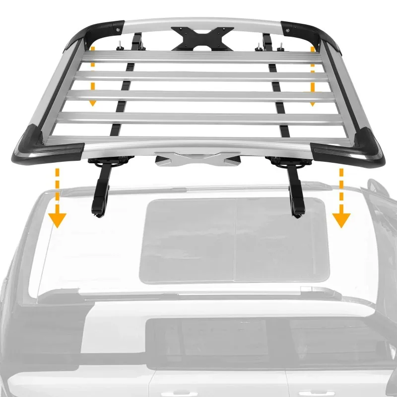 

【Hot Item】Aluminum Alloy Roof Double Luggage Rack Car Roof Carrier Holder Rack With Cross Bars Car Roof Rack Truck Auto Carscust