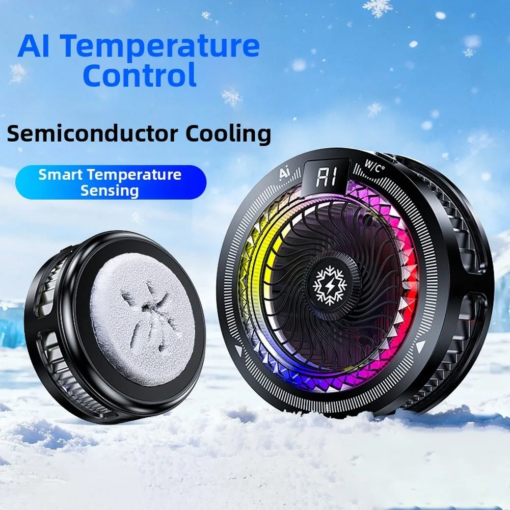 Magnetic Back-Clip Phone Cooler 30W Cooling & Customizable Levels AI-Powered For TH25 Semiconductor Radiator For Gaming