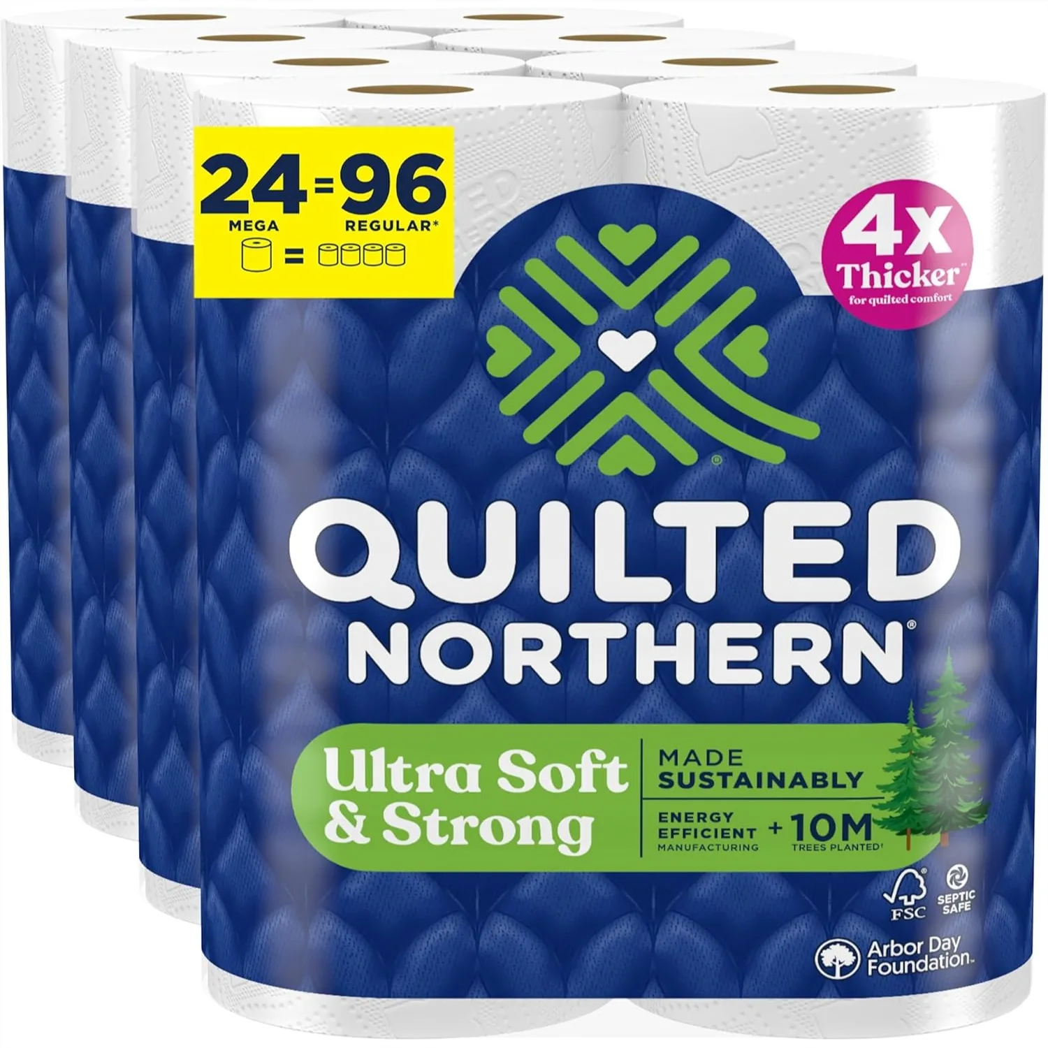 

Ultra Soft & Strong Toilet Paper 24 Mega Rolls = 96 Regular Rolls 5X Stronger Premium Soft Toilet Tissue