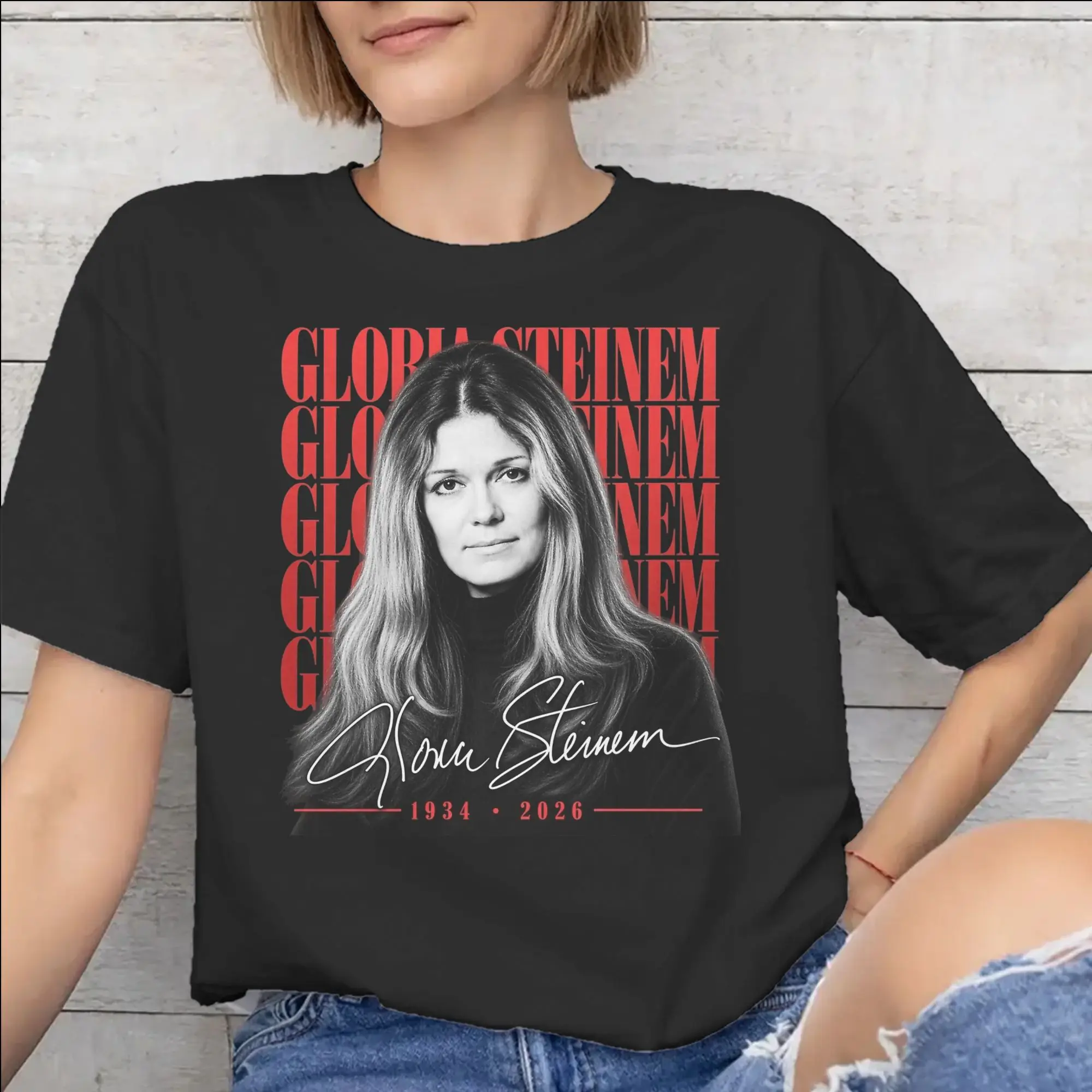 Men Women Graphic Printing RIP Gloria Steinem  T Shirt Tee Pure Cotton  T-shirts Clothing