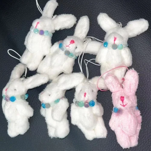 자체 제작 토끼 펜던트 Hankar Island 작은 토끼 휴대 전화 체인 하트 가방 일곱 일기 핸드 계정 액세서리 