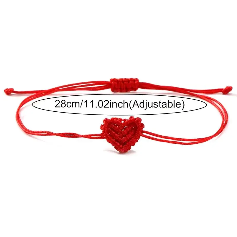 1 Stück Herz-Armband, Boho-Stil, verstellbares Paar-Armband, geflochtenes Freundschaftsarmband – Detail 5