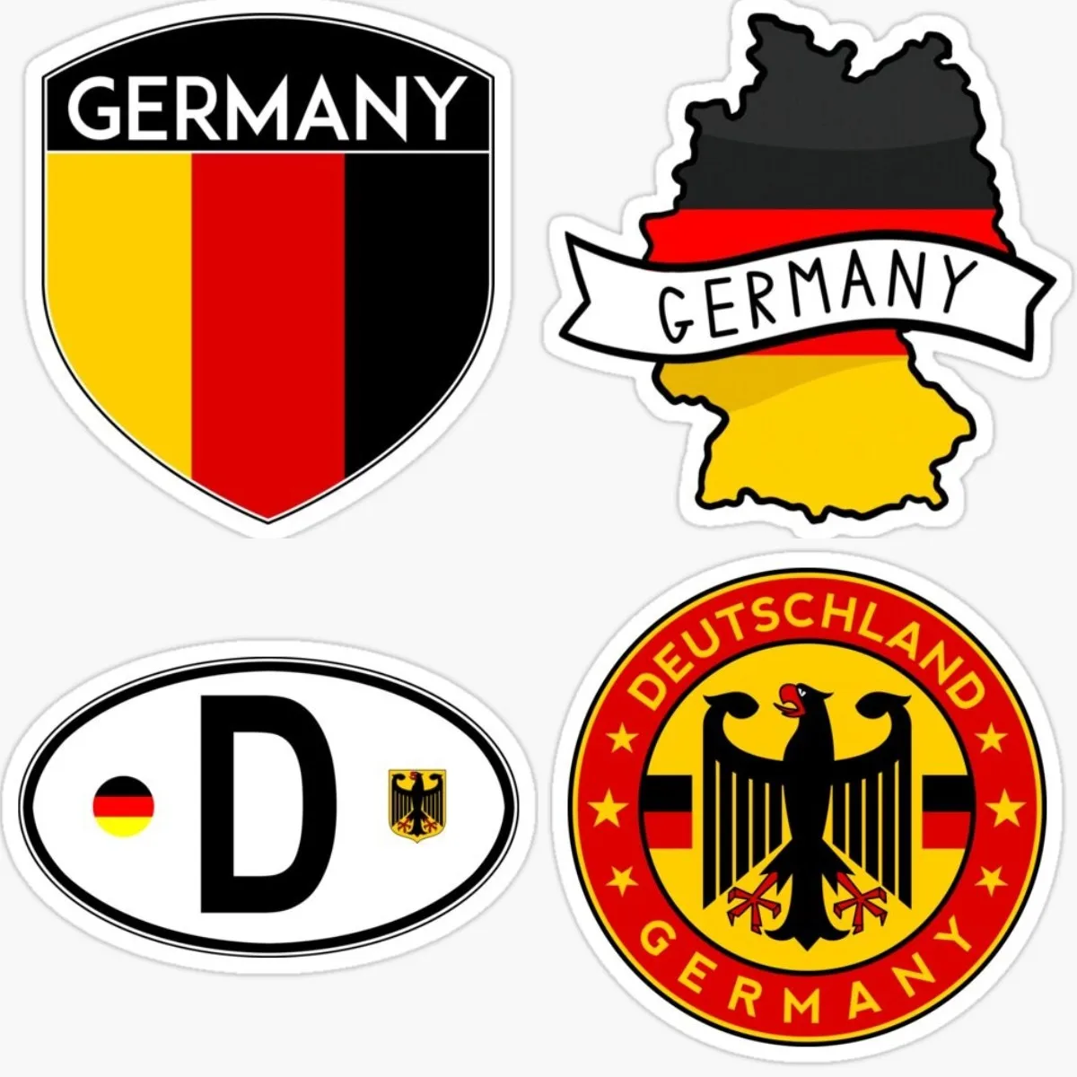 D Germany Country Code Oval Sticker Decal Vinyl German Euro Bumper Sticker Vinyl Car Truck Decal Camping Interior Decoration