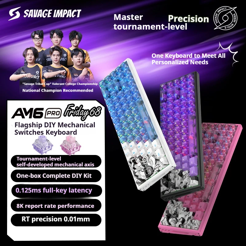 Bloody x Savage Impact AM6Pro Wired Magnetic Axis Mechanical Keyboard Hot Swap DIY Customized Boys FPS E-sports Gaming Keyboard