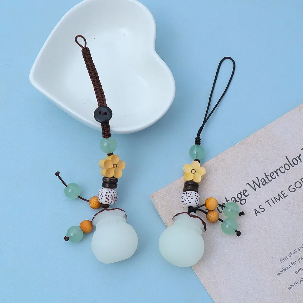 Sweet Bodhi Flower Rope Key Chains Fashion Fortune Pouch Pendant Key Ring Good Luck Car Key Holder