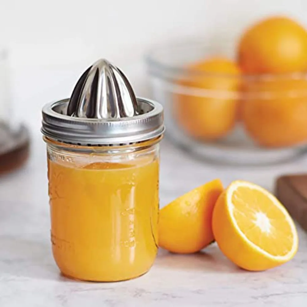 Juice Strainer Stainless Steel Manual Juicer Lid Silver Rustproof Lemon Squeezer Durable Citrus Reamer Orange