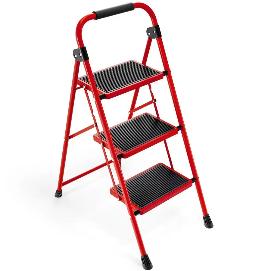 

Трехступенчатая складная лестница-табурет с противоскользящими и широкими ступенями, легкая стремянка с поручнями, портативная для кухни, дома