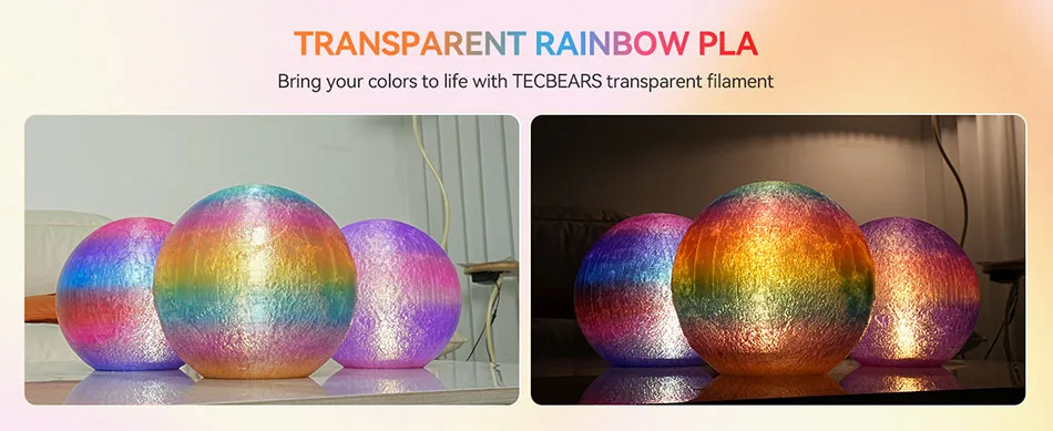 JAYO PLA Regenbogenfilament 1,75 mm 11OOG PLA Transparent/Seide PLA Regenbogen 3D-Filament für FDM Ordentlich gewickeltes 3D-Druckmaterial – Detail 6