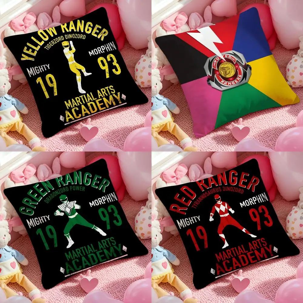 M-Mighty Morphin Power Rangers TV Cushion Cover Pattern Printed Pillowcase for Living Room Sofa Cushion Cover & Bedroom Decor