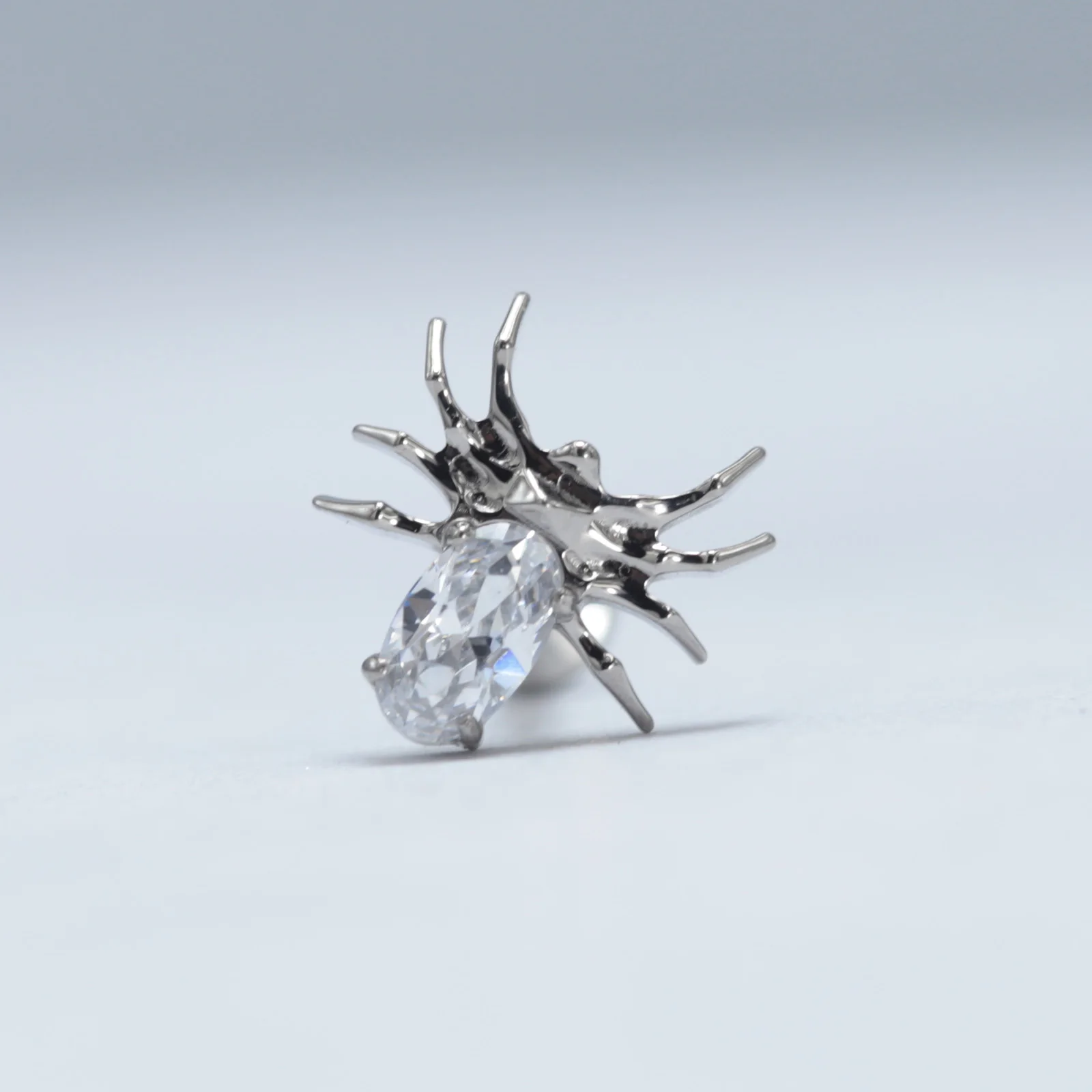 Implant Grade Titanium ASTM F136 Internal Stud Sexy mouth Spider Fish Labret CZ Cartilage Daith Ear Ring piercing Jewelry image 6