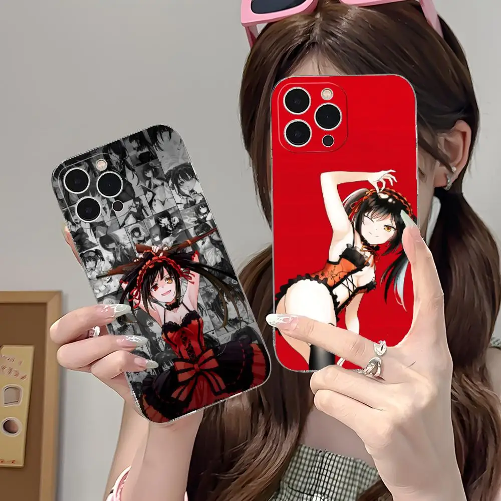 

Чехол для телефона Date a Live Kurumi Tokisaki для iPhone 16, 15, 14, 13, 12, 11 X XR XS 8 6 Pro Max Plus Mini Clear Color Protective Luxury