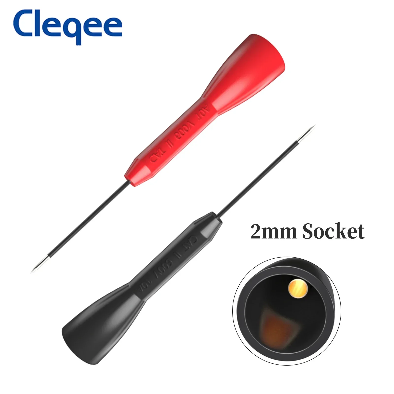 Cleqee P30038 4PCS 1mm Test Probe Insulated Multi-meter Needle Stainless Test Pin for 2mm Banana Plug Test leads