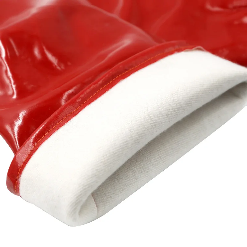 قفازات مقاومة لدرجات الحرارة العالية 250 درجة، تأمين العمل، صناعي طويل سميك PVC مضاد للبخار، مقاوم للماء والزيت