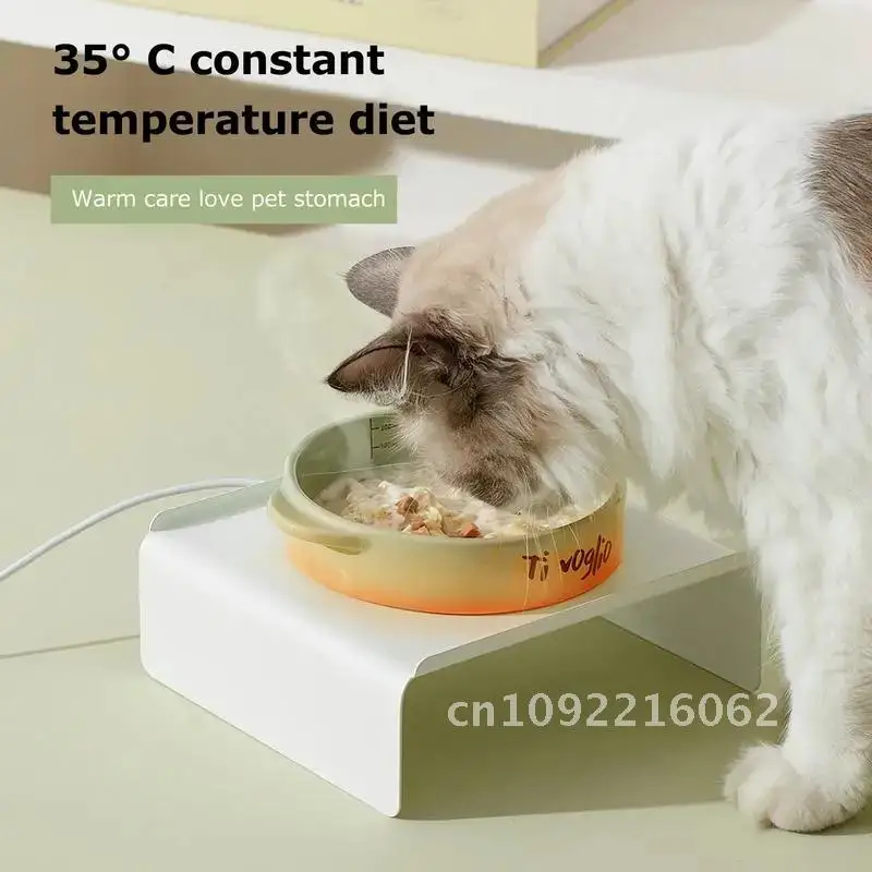 Pet Electric Heated Water Bowl Ceramic Constant Temperature Heating Safe For Dogs Winter Water Bowl Pets Supplies Heater Cats