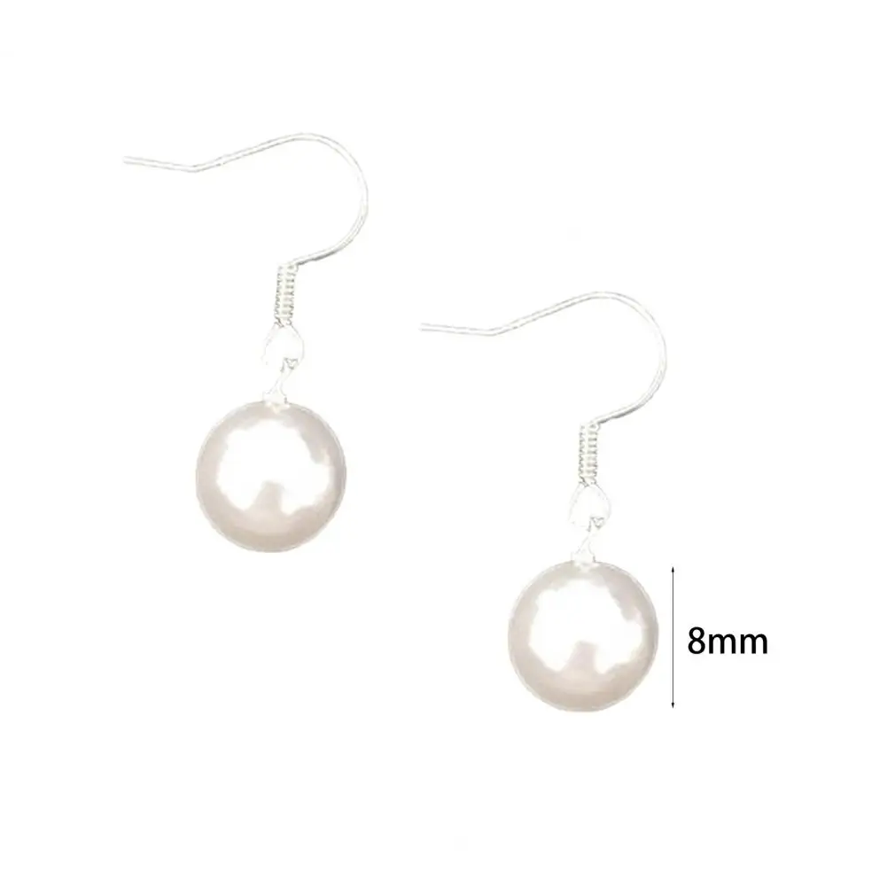 1 Pair Ear Hook  Beautiful Faux Pearl Drop Ear Hook  Round Stud Earring