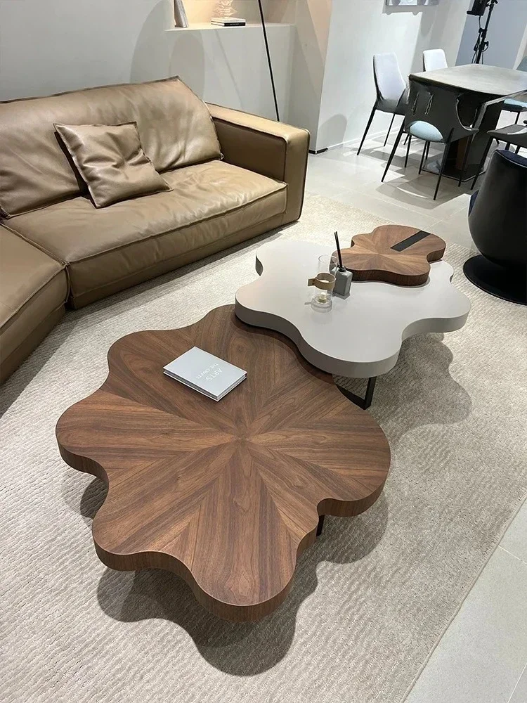 

French Cream Fengyunduo Solid Wood Tea Table Italian Light Luxury Home Living Room Creative Upscale Tea Table