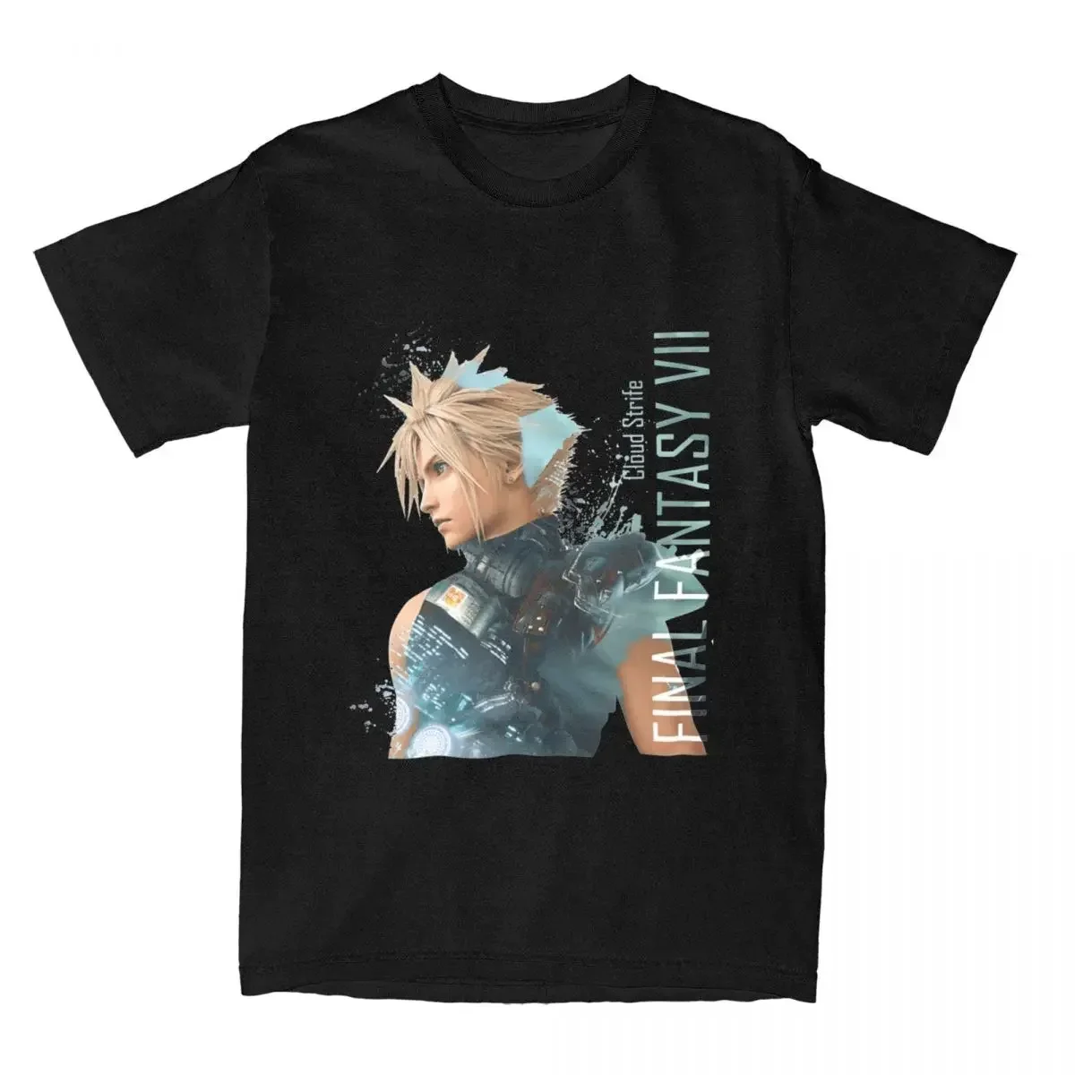 Cloud Strife Final Fantasy 7 T Shirt for Men Cotton Vintage T-Shirt Crew Neck Video Game Tees Short Sleeve Tops Classic