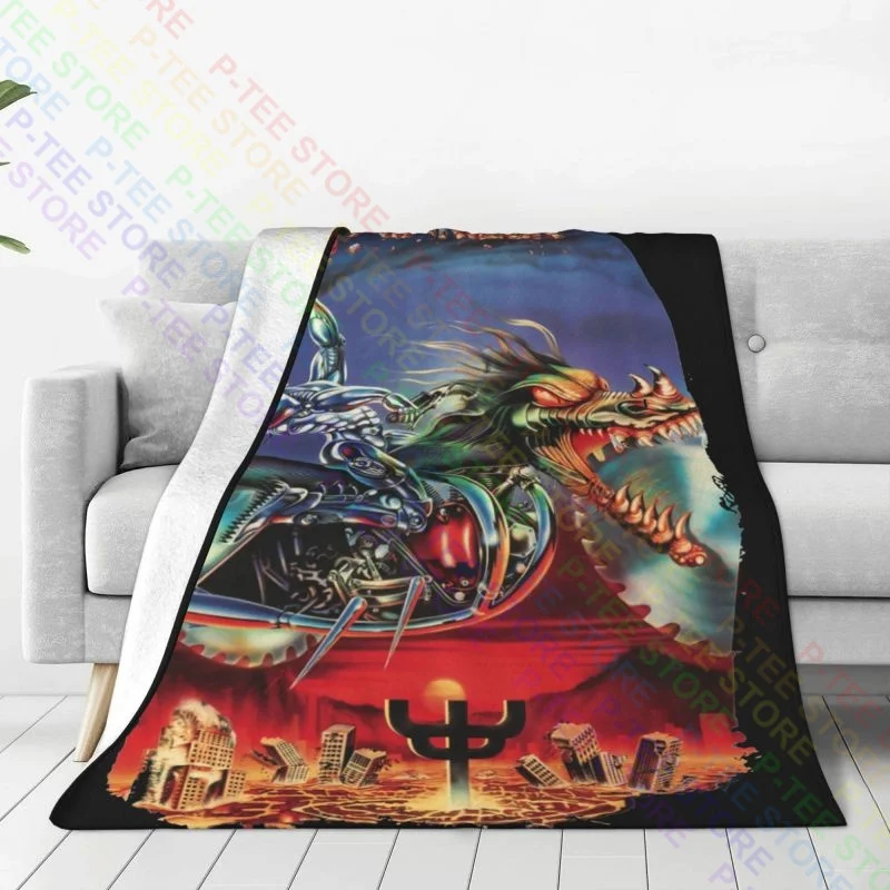 Judas Priest Painkiller Rob Halford Blanket Luxury Bedding Four Seasons Faux Fur Throw Camping Blanket