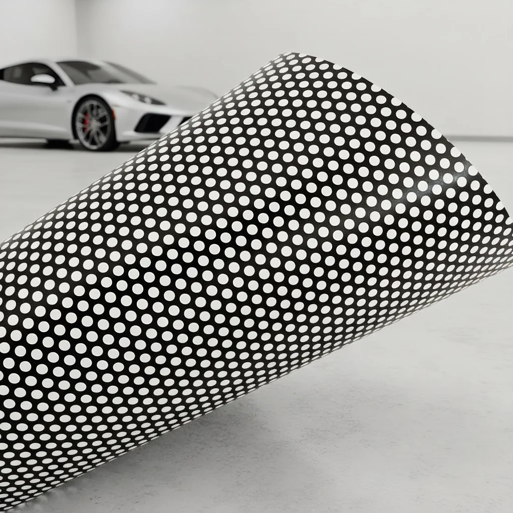 

One Way Privacy Film for Cars - Black Perforated Window Tinting Vinyl Roll