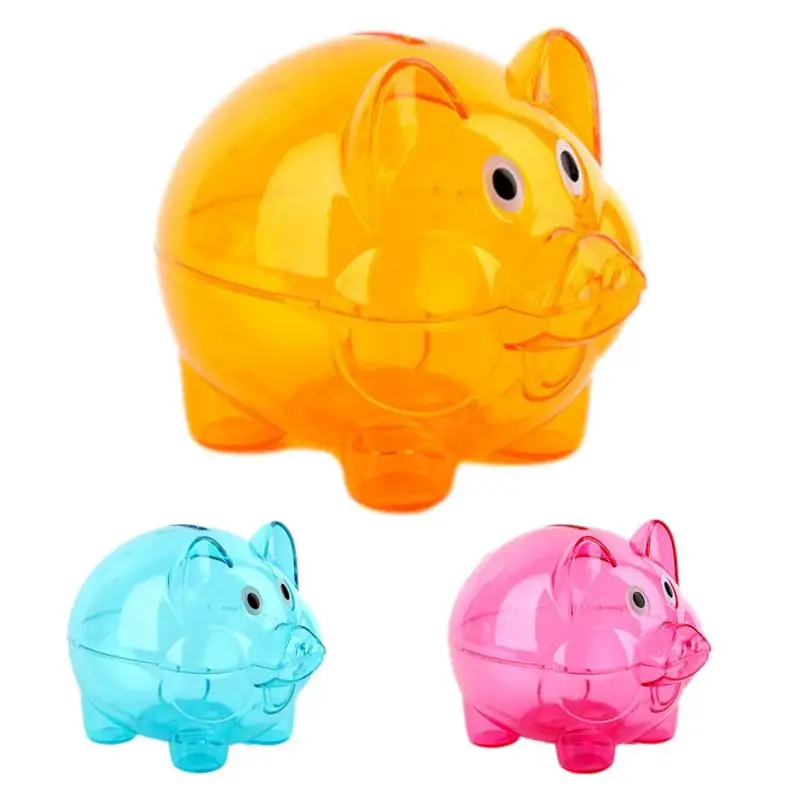 

Transparent Pig Plastic Piggy Bank Coin Money Cash Collectible Saving Box Pig-shape Toy Gift for Kids Coins Piggy Bank toys