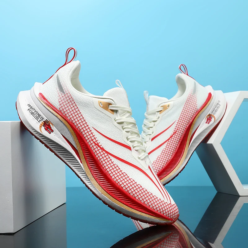 

Men's sports shoes, lightweight carbon plate racing running shoes, winter shock absorption, anti slip, wear-resistant, breathabl