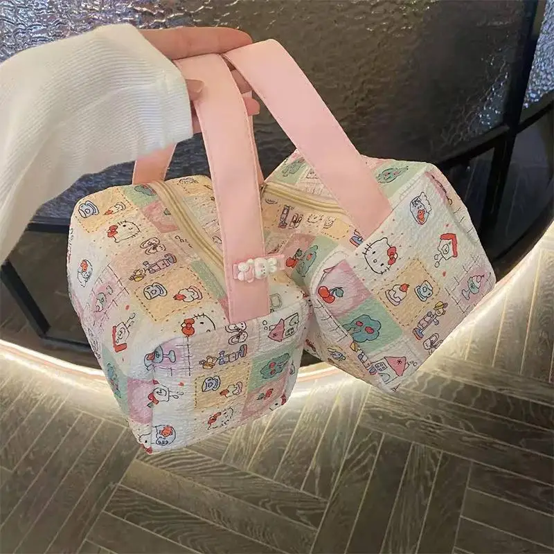 만화 고양이 대용량 메이크업 및 손질 여행 가방 3차원 핸드백 편리한 보관 주최자