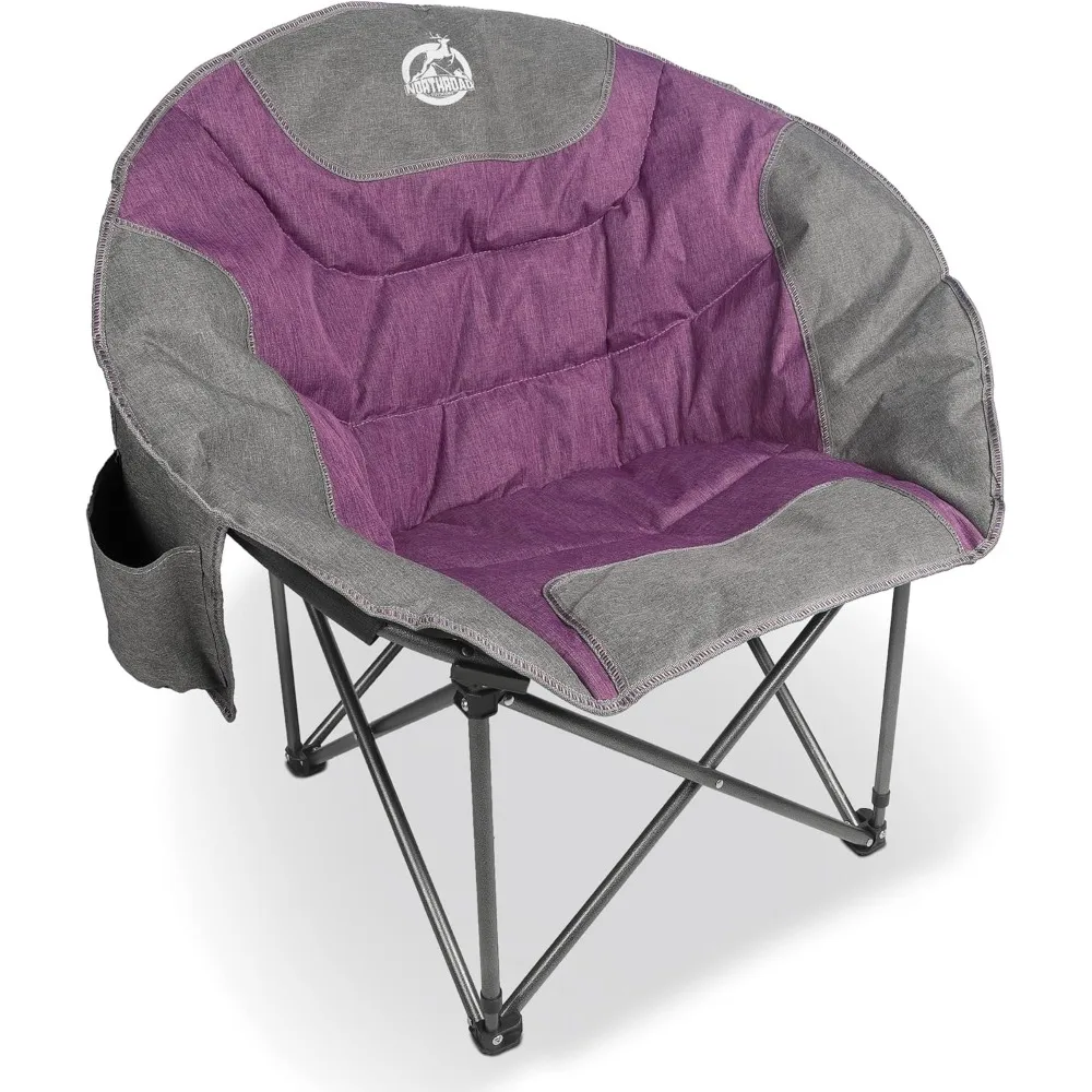 

Складной компактный стул для кемпинга Northroad Moon, круглый стул с мягкой тарелкой на открытом воздухе и держателем для чашки, поддерживает до 300 фунтов для пляжа