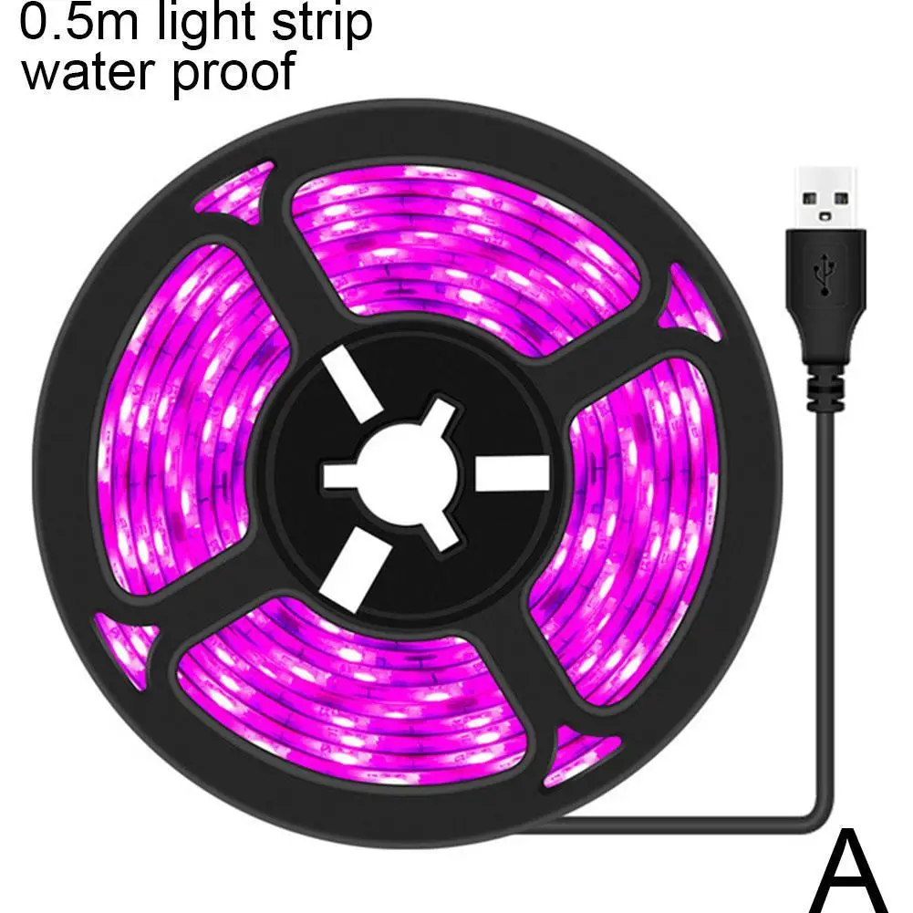 โคมไฟ LED ไฮโดรโปนิ1/2/3/4/5เมตร, ริ้วสายไฟ USB แบบเต็มกำลังไฟ5โวลต์ Grow กันน้ำ