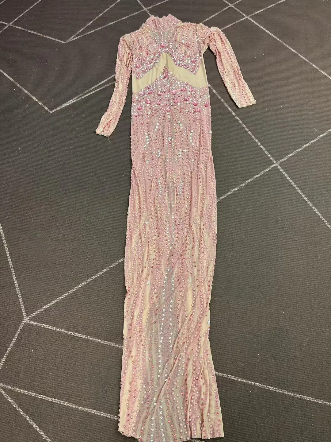 

Fennvlang Роскошное вечернее платье в Дубае с розовыми стразами, прозрачное сетчатое длинное вечернее платье для выпускного вечера, свадебные коктейльные платья