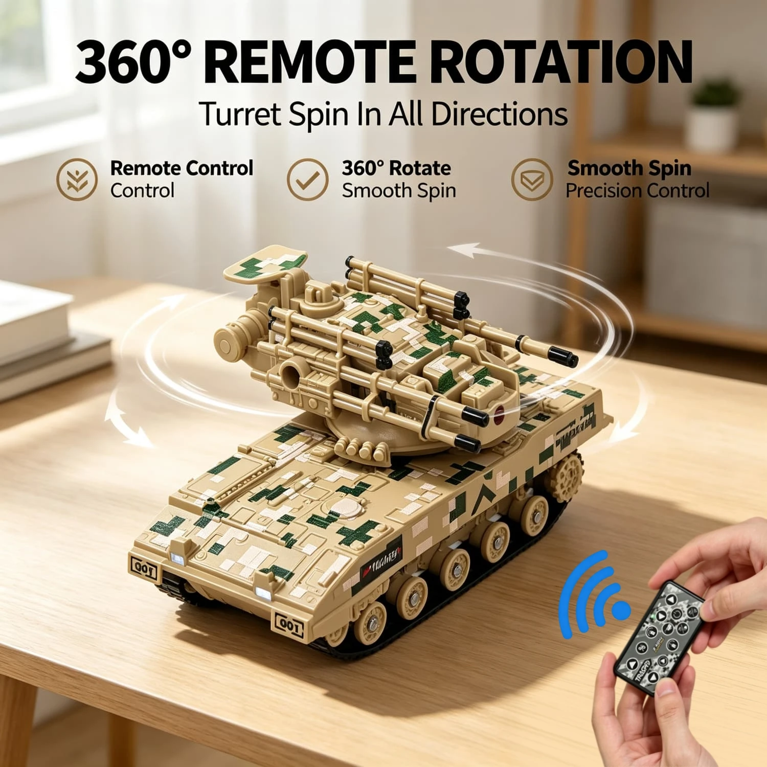 Mini Alloy RC Tank, Remote Control Armored Combat Vehicle, Military Transport Model Toy, Collectible Military Car Gift for Boys