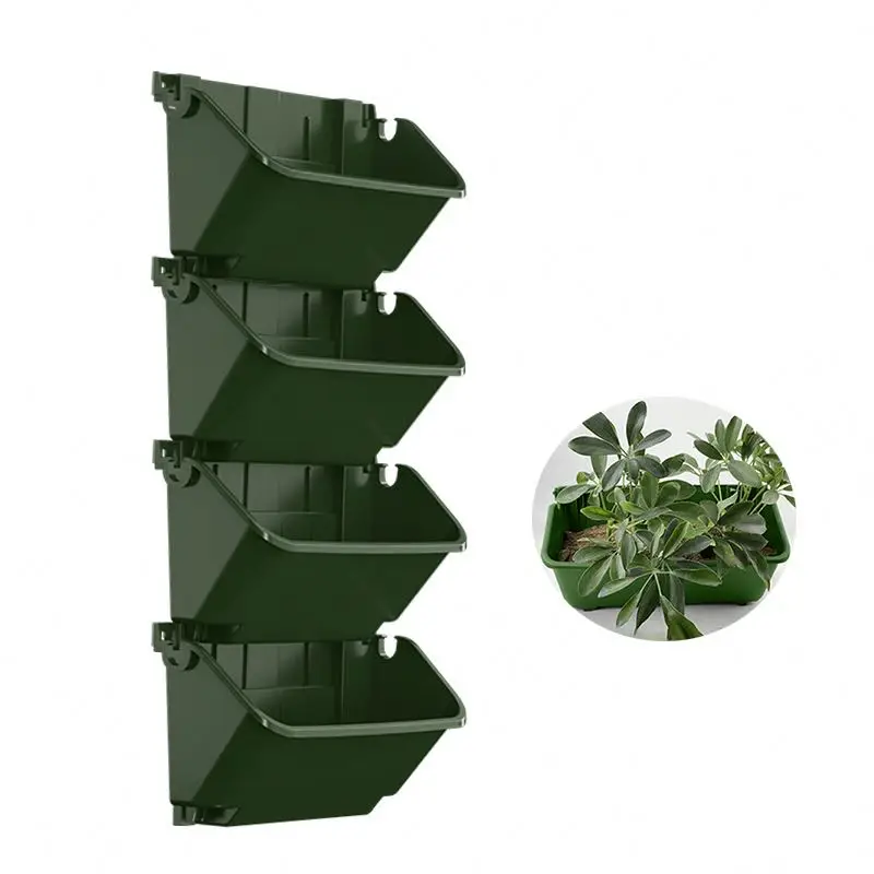 New Models Garden, Plastic Pots Self Watering Flower Wall Hanging Vertical Succulents Plant Bonsai Stackable Wall Planter
