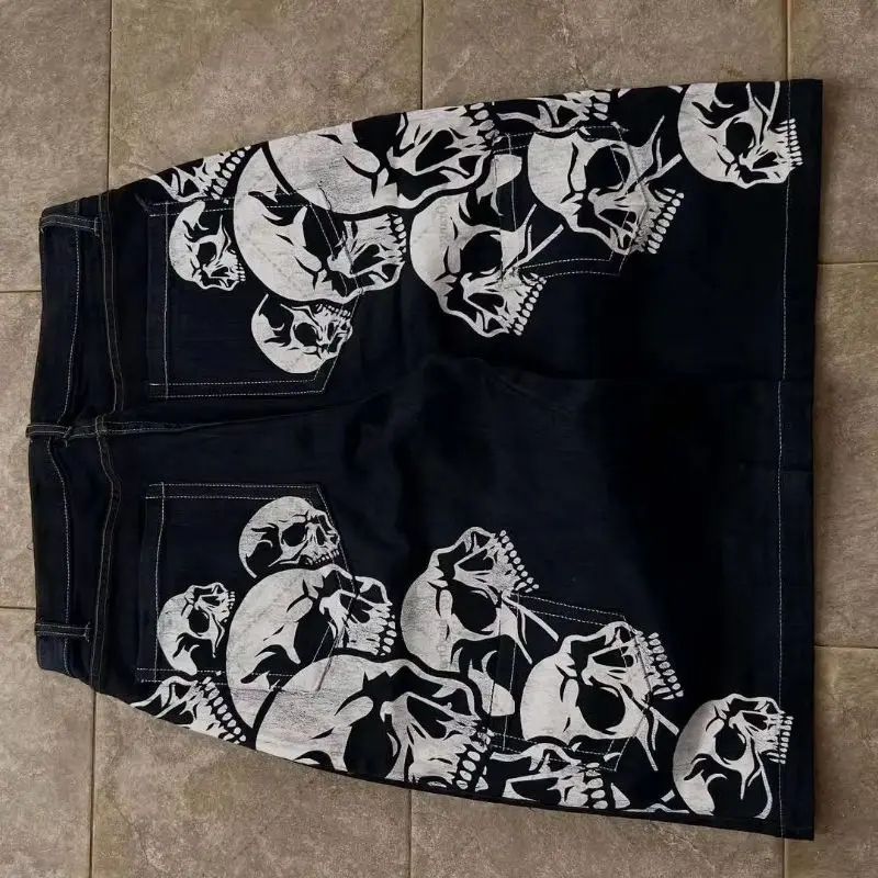 

Harajuku Ретро Хип-Хоп Готические Свободные Мужские Джинсы Y2K American Rock High Street Модные Повседневные Негабаритные Широкие Брюки Женские