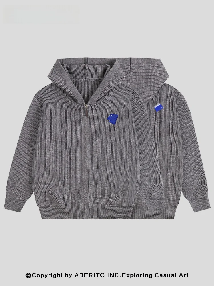 

Вязаная шапка с вышивкой в стиле AE Trendy Brand, однотонная, для мужчин и женщин, осенне-зимняя, универсальная, открытый кардиган.