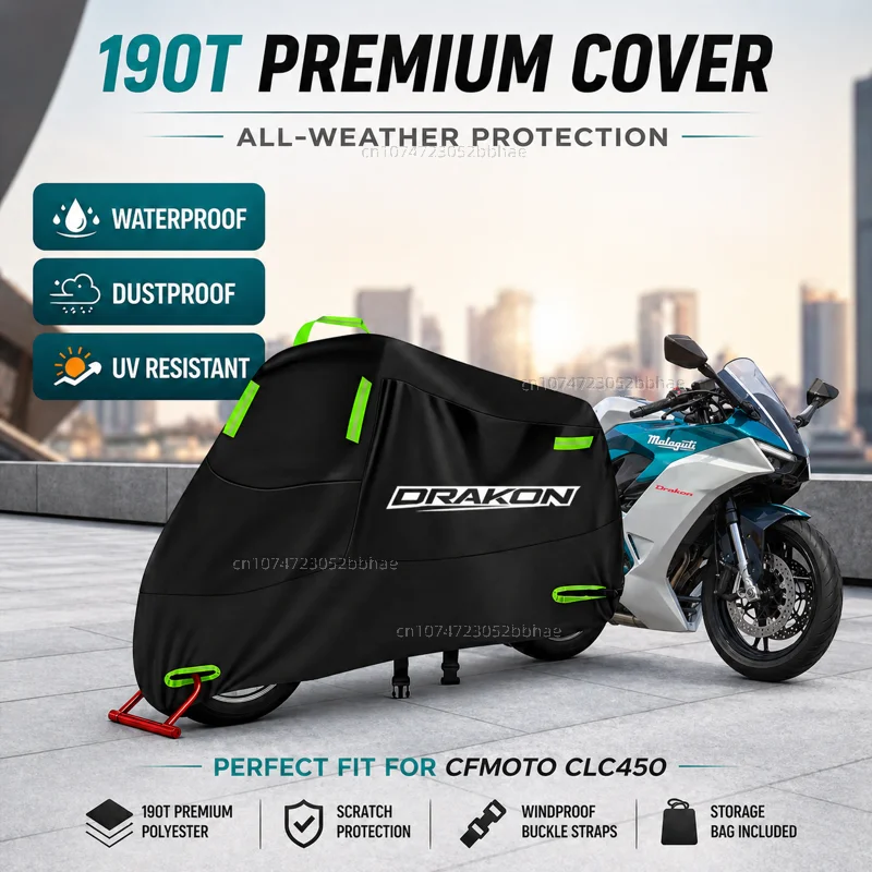 For Malaguti Drakon 2022-2024 Motorcycle Cover Waterproof Outdoor Scooter UV Protector M-4XL Rain Dust Snow Sun Sunproof Scratch
