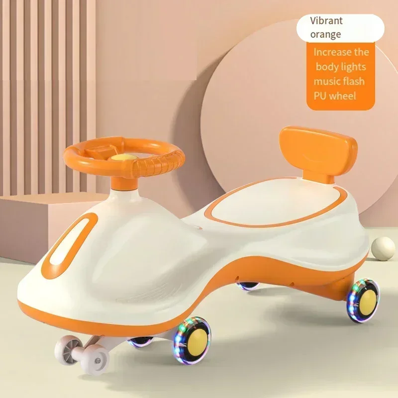 Mobil putar anak-anak, mobil bayi keseimbangan goyang, mobil Baby Walker usia 1-10 tahun, mobil yo-yo Anti guling, lampu musik roda senyap