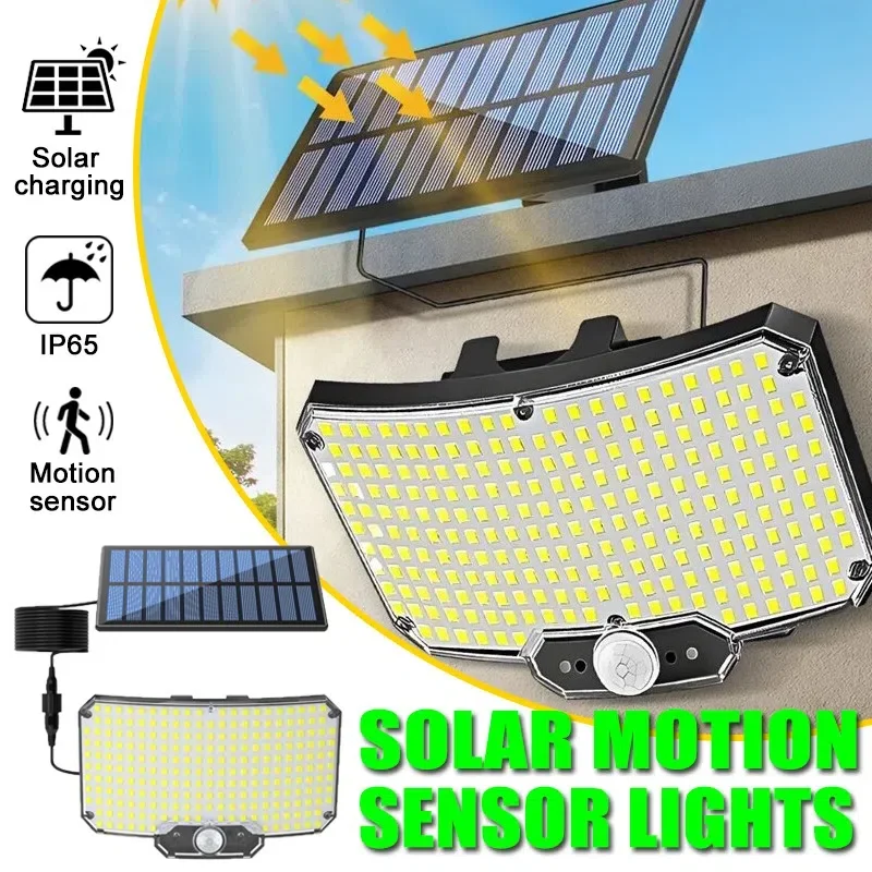 أضواء الشمسية لأضواء LED الخارجية الشمسية مستشعر الحركة في الهواء الطلق الغسق إلى الفجر ضوء الفيضانات الأمنية بالطاقة الشمسية 234 LED، 74LED #1