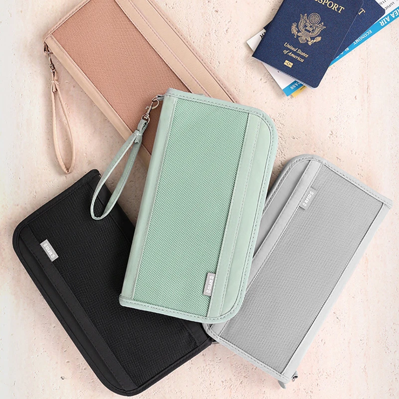 Travel Wallet Rfid Blocking Family Passport Holder Carry Storage Case Passport Holder Cash Document Organizer for Cards Tickets