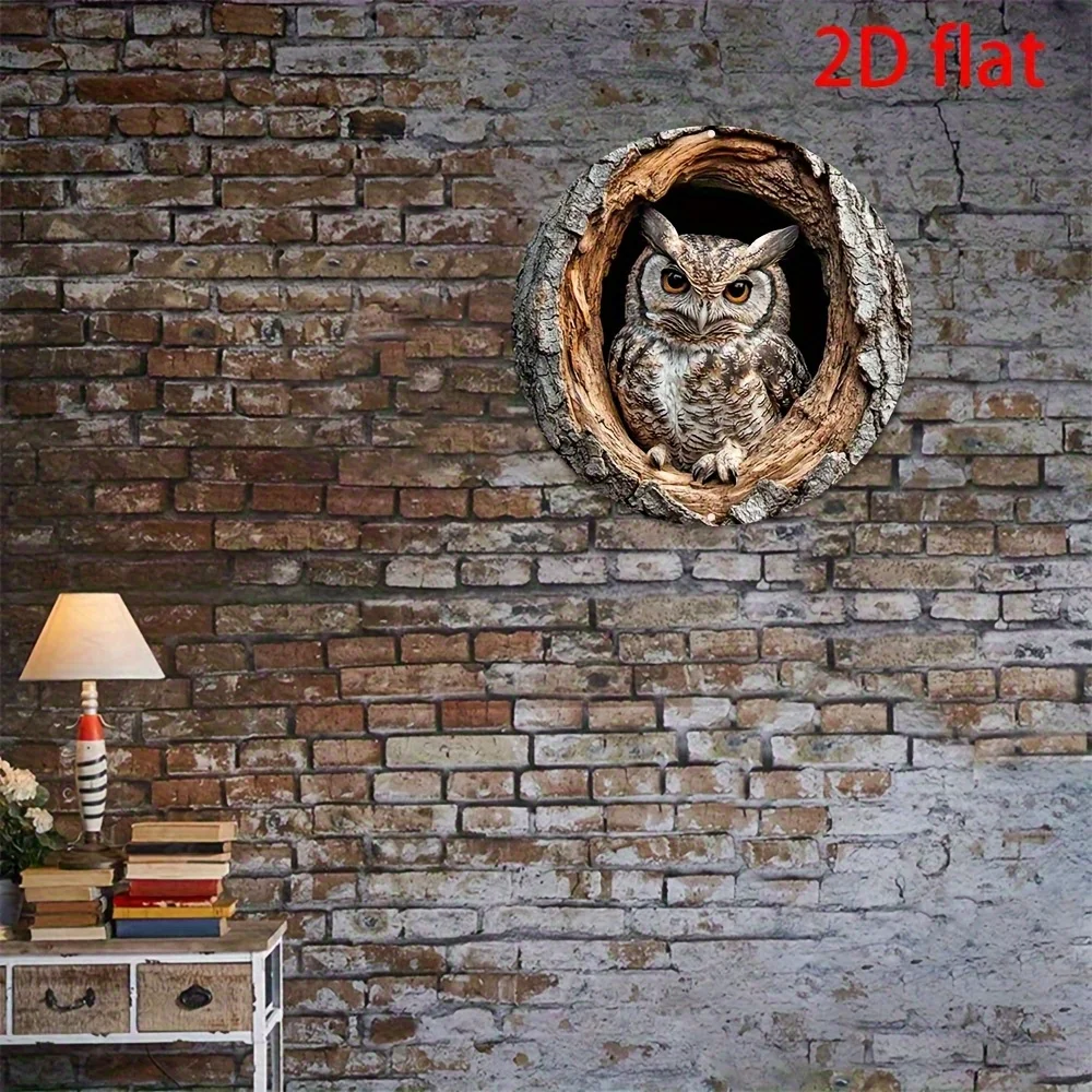 لوحة فنية جدارية معدنية مسطحة ثنائية الأبعاد - 20.32 × 20.32 سم لافتة ألومنيوم مقاومة للماء والصدأ، سهلة التعليق للمنزل والمقهى والمطاعم