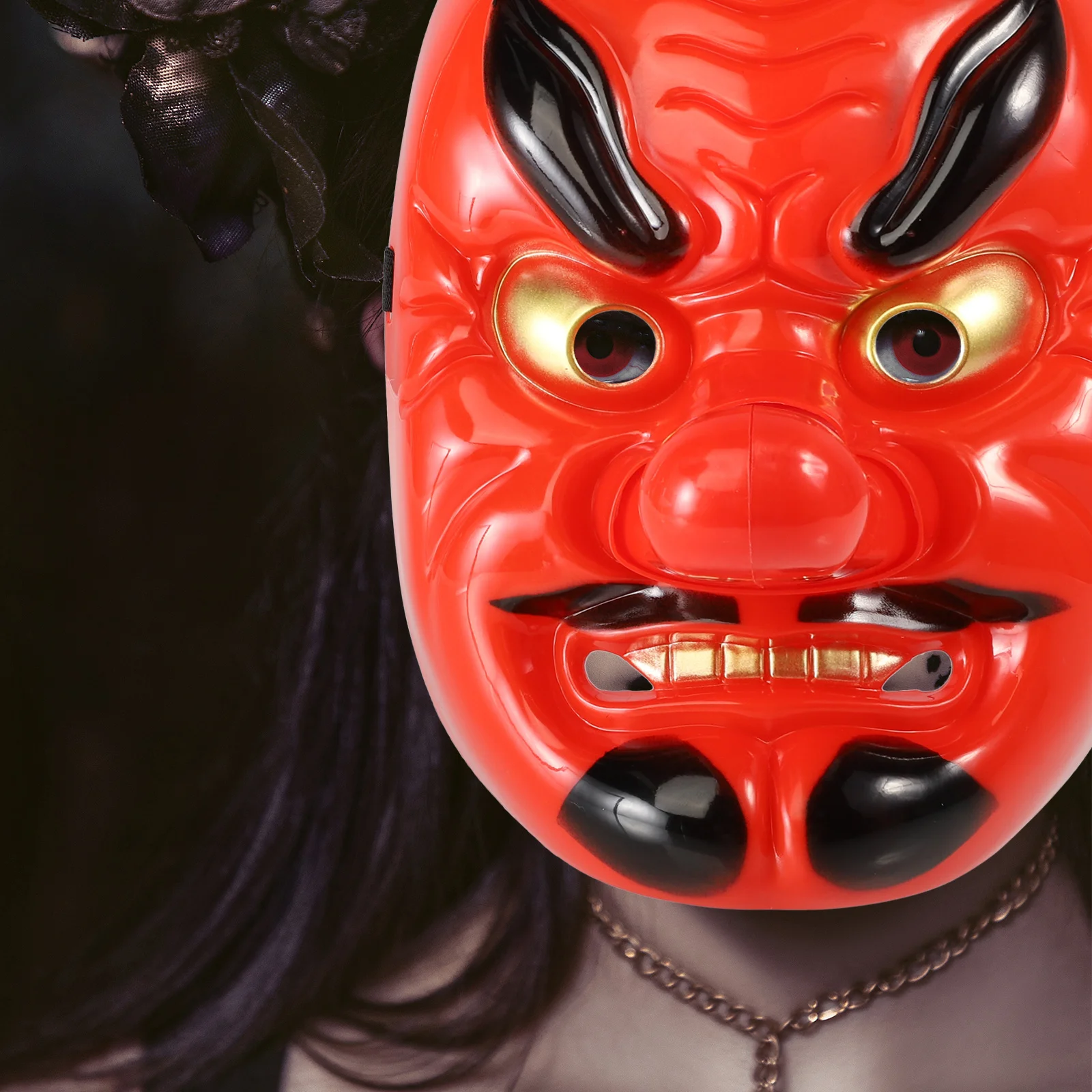 หน้ากากเทียนกูสีแดง หน้ากากสยองขวัญ สำหรับงานคอสเพลย์ ปาร์ตี้ แต่งกายแฟนซี แกล้งเพื่อน การแสดง ชุดแฟนซี หน้ากากเต้นรำสร้างสรรค์