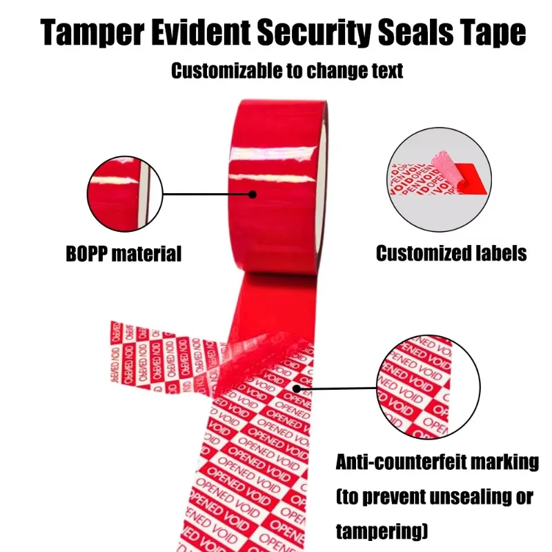 【Sale By Bulk】Tamper Tape 100% Total Transfer Tamper Evident Tape Security Warranty Void Stickers Labels Seals Customized Packag