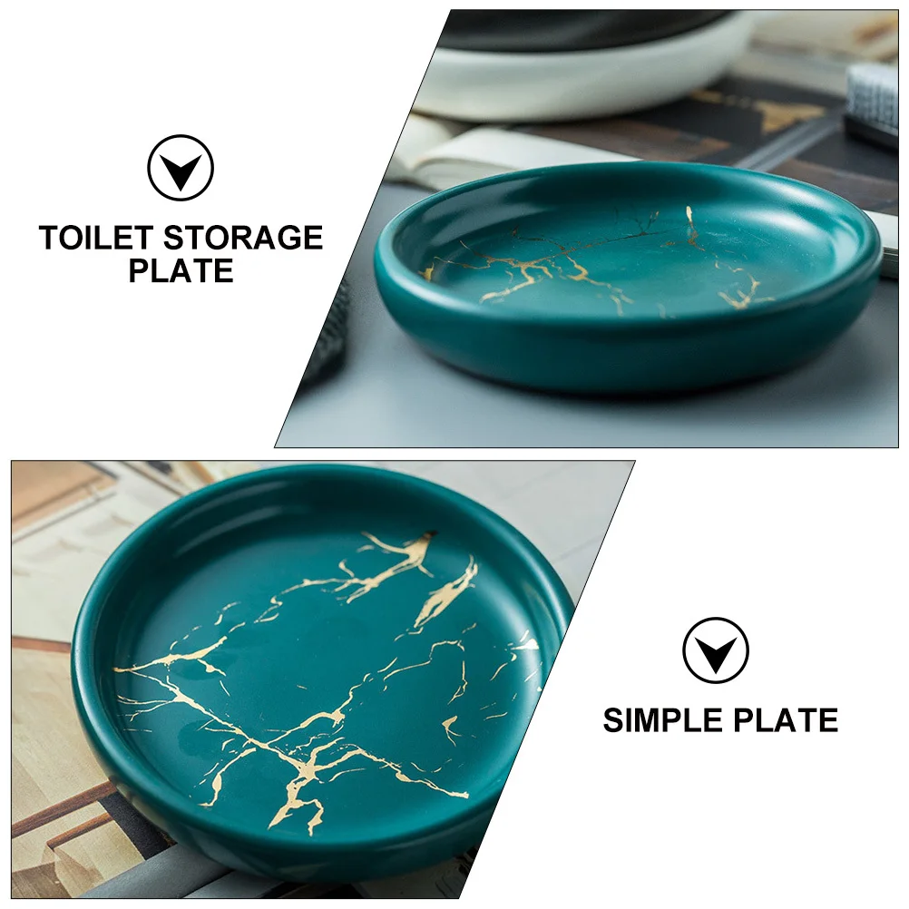 

1Pcs Marble Texture Soap Plate Nordic Style Ceramic Bathroom Accessory Non-Slip Bottom Elegant Storage Dish for Soap and Small
