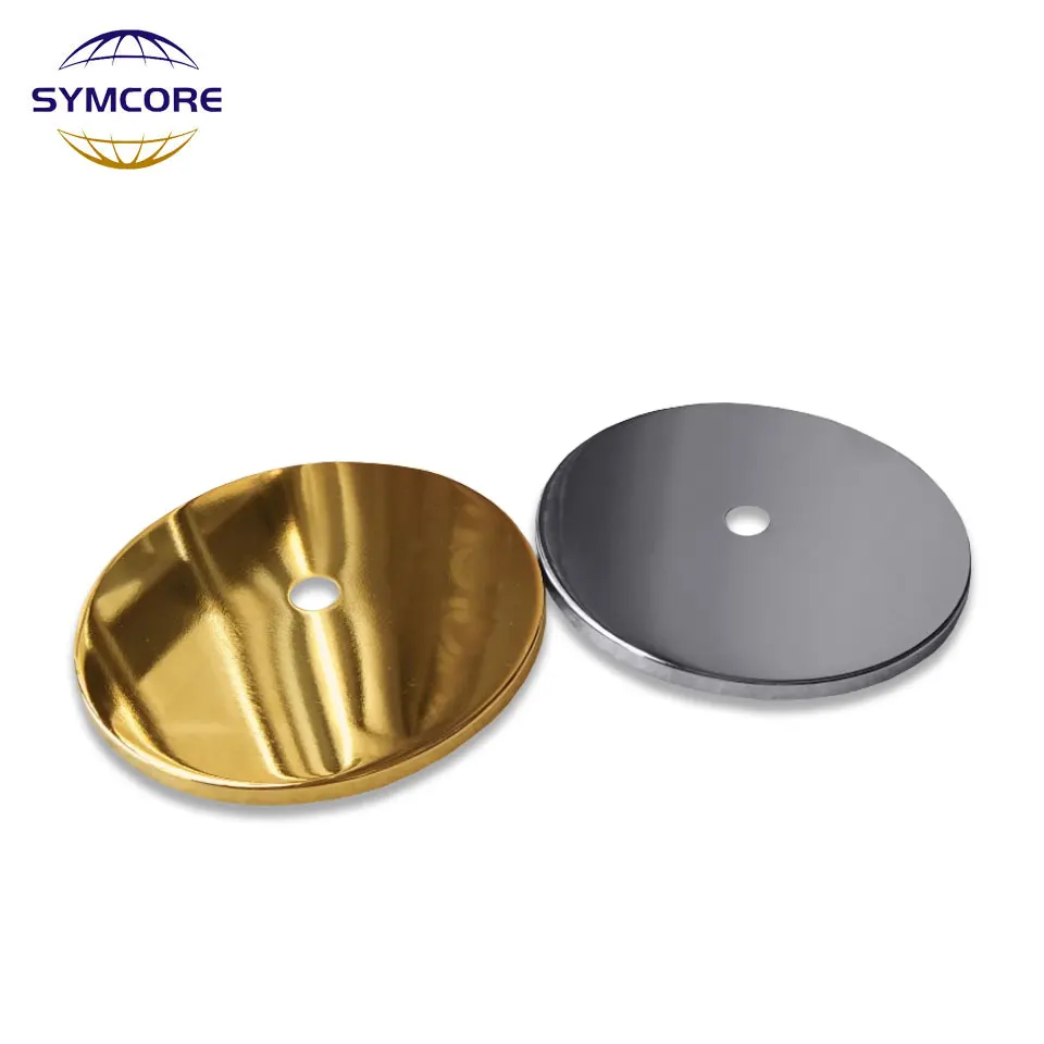 2pcs Middle Hole 10mm Electroplated Chrome Gold Flat Cap Straight Edge Cap Bottle Cap 60mm 80mm 100mm 200mm Lamp DIY Accessories