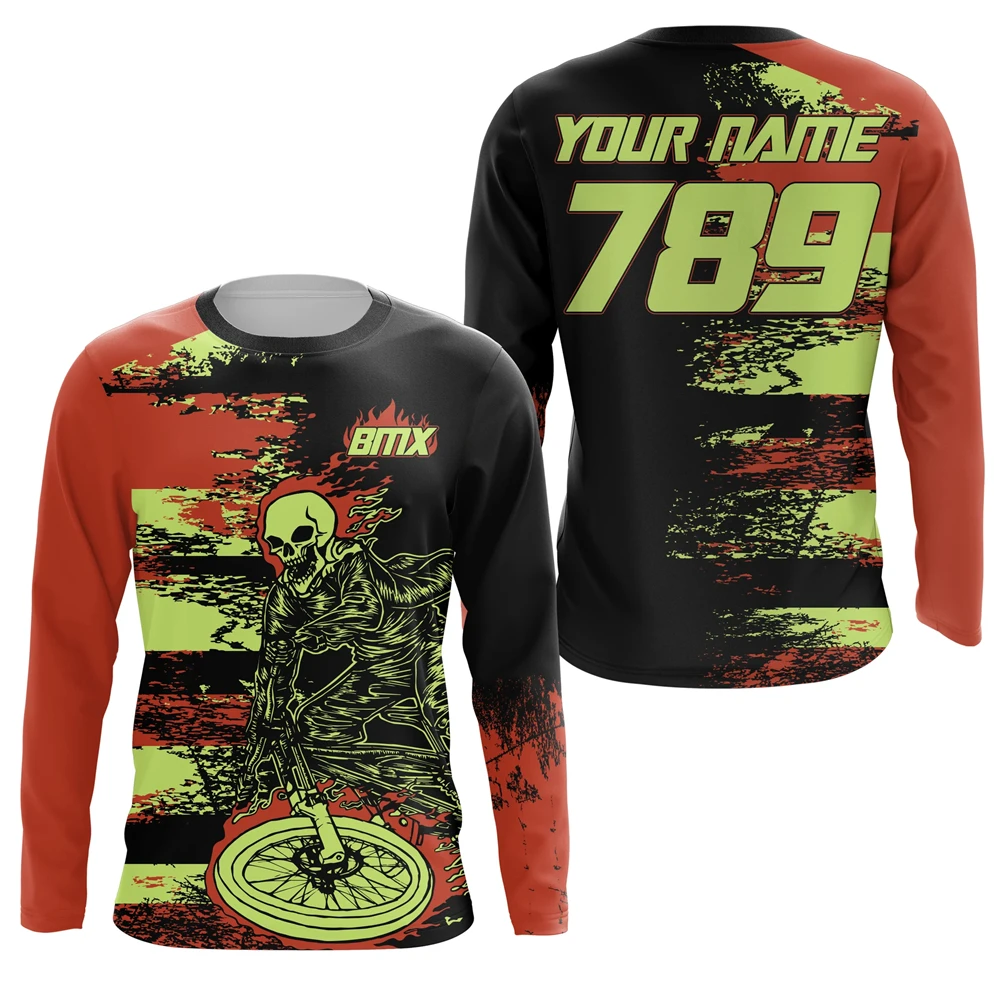 Fashion Extreme Sports Enthusiasts Tops Summer Casual Long Sleeve Custom Name Crew Neck T-shirts Fashion Outdoor BMX Tees Tops