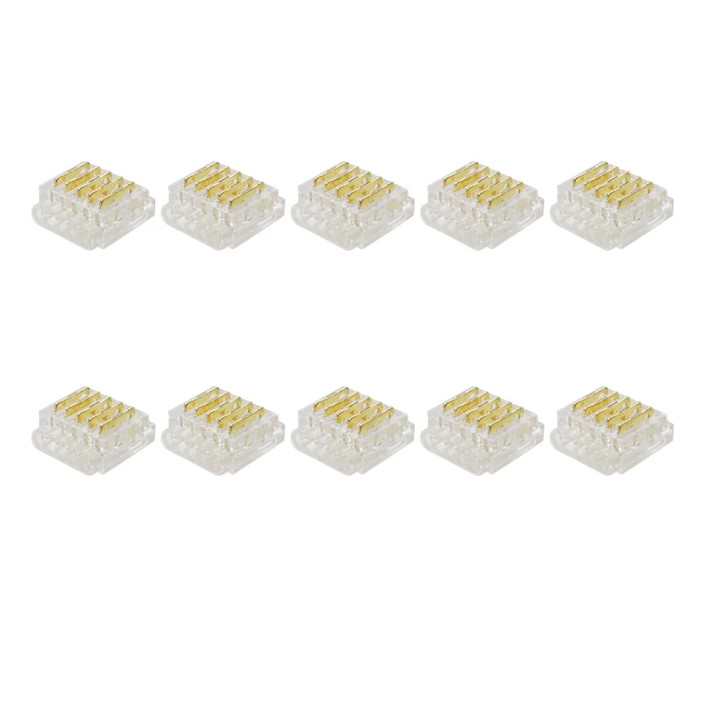 

Biantie La RGBW LED Strip Light Connectors - 5-Pin 10mm Solderless Clips for SMD 5050 Strip-to-Wire Joints